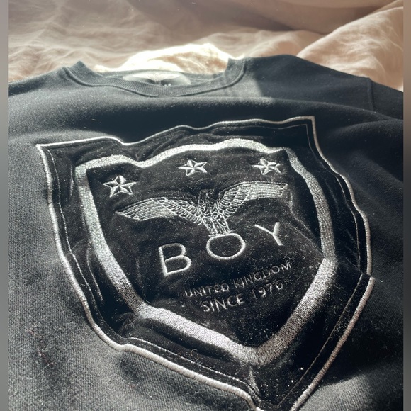 Boy London sweatshirt with velvet and silver detailing, worn once - Picture 2 of 3